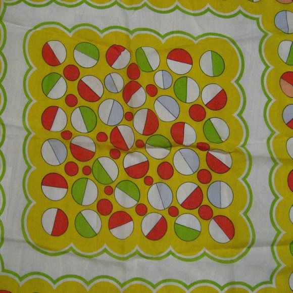 🛍 Mid Century Modern Vintage 1960's Geometric Scarf - Picture 2 of 7